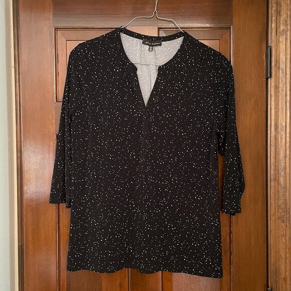 Jasmine & Juliana Tops - Size XL Jasmine & Juliana black white flecked 3/4 sleeved top